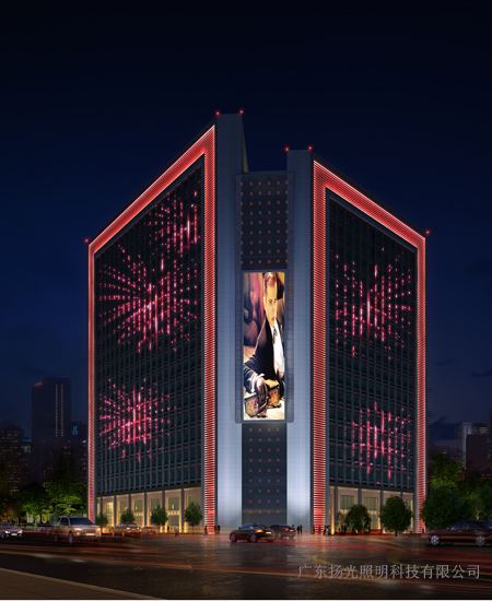 四川傳媒大廈夜景照明設計