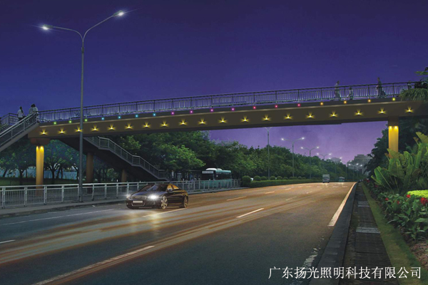 長塘路人行天橋夜景照明